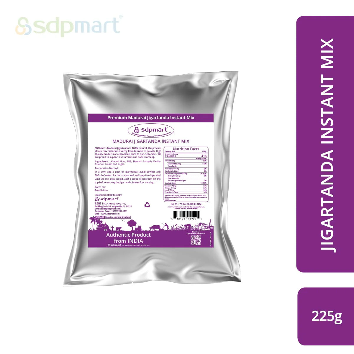 SDP Mart Jigarthanda instant Mix 225 gms [5 servings]