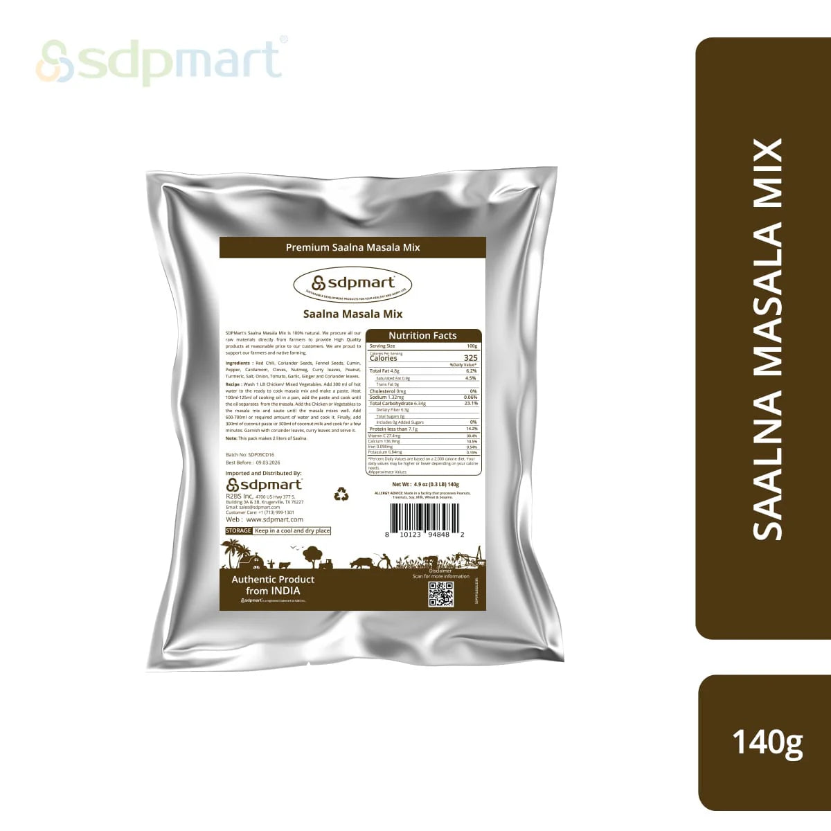 SDP Mart Saalna (Veg or NonVeg) Masala Mix for 2 Ltrs