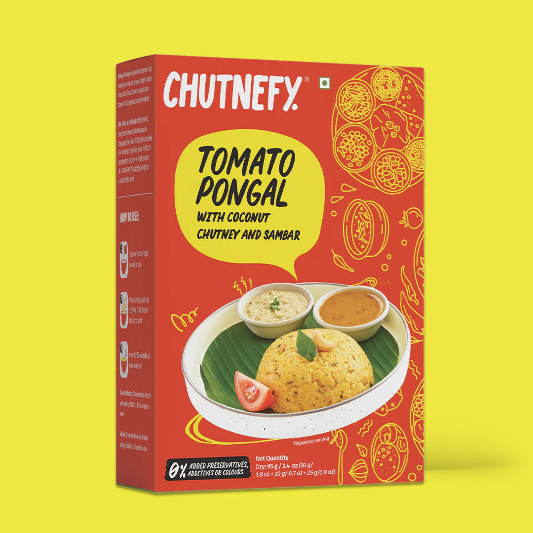 Tomato Pongal Pack [with Coconut Chutney & Sambar][Chutnefy]